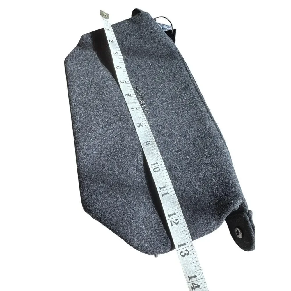 Montblanc Parfums Gray Felt Toiletry Bag Travel Dopp Kit Zippered Pouch